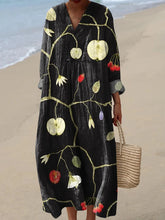 Women's Vintage Apple Pattern Art Print Dress